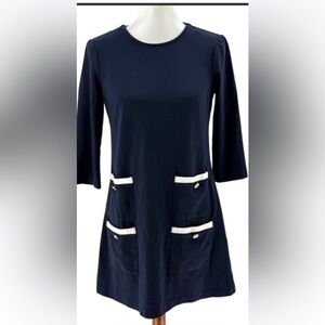 Eliza J Navy Mini Dress with White Trim